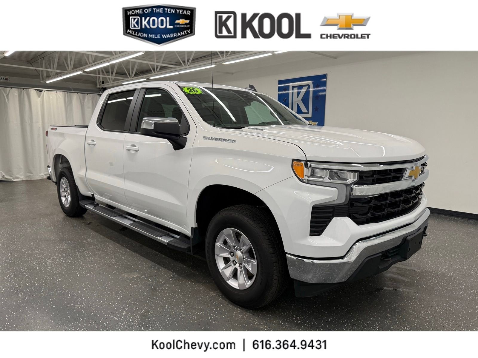 2026 Chevrolet Silverado 1500 LT in Summit White — front three-quarter view