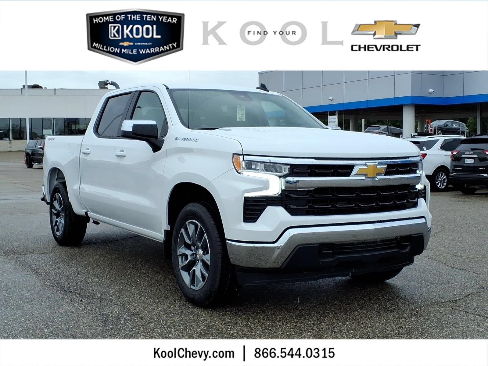 2026 Chevrolet Silverado 1500 LT (2FL) in Summit White — front three-quarter view