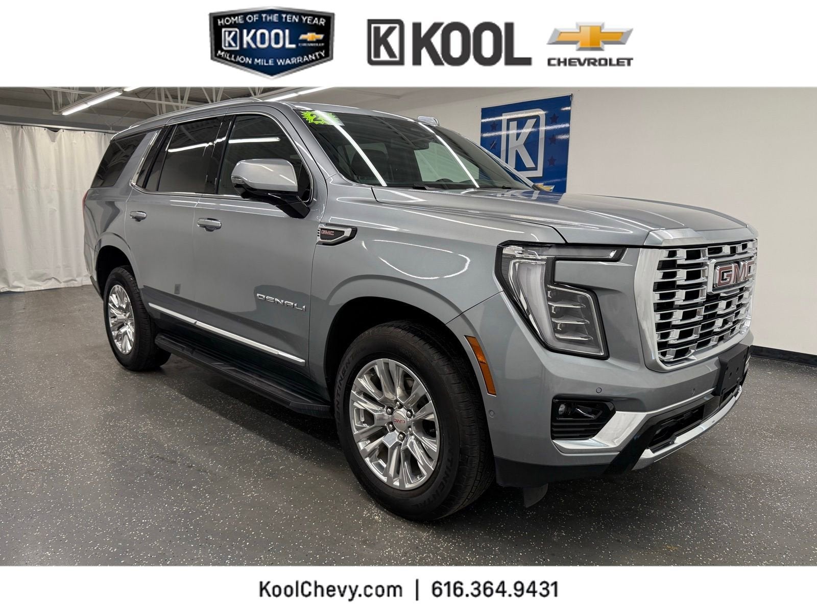 2025 GMC Yukon Denali in Sterling Metallic — front three-quarter view