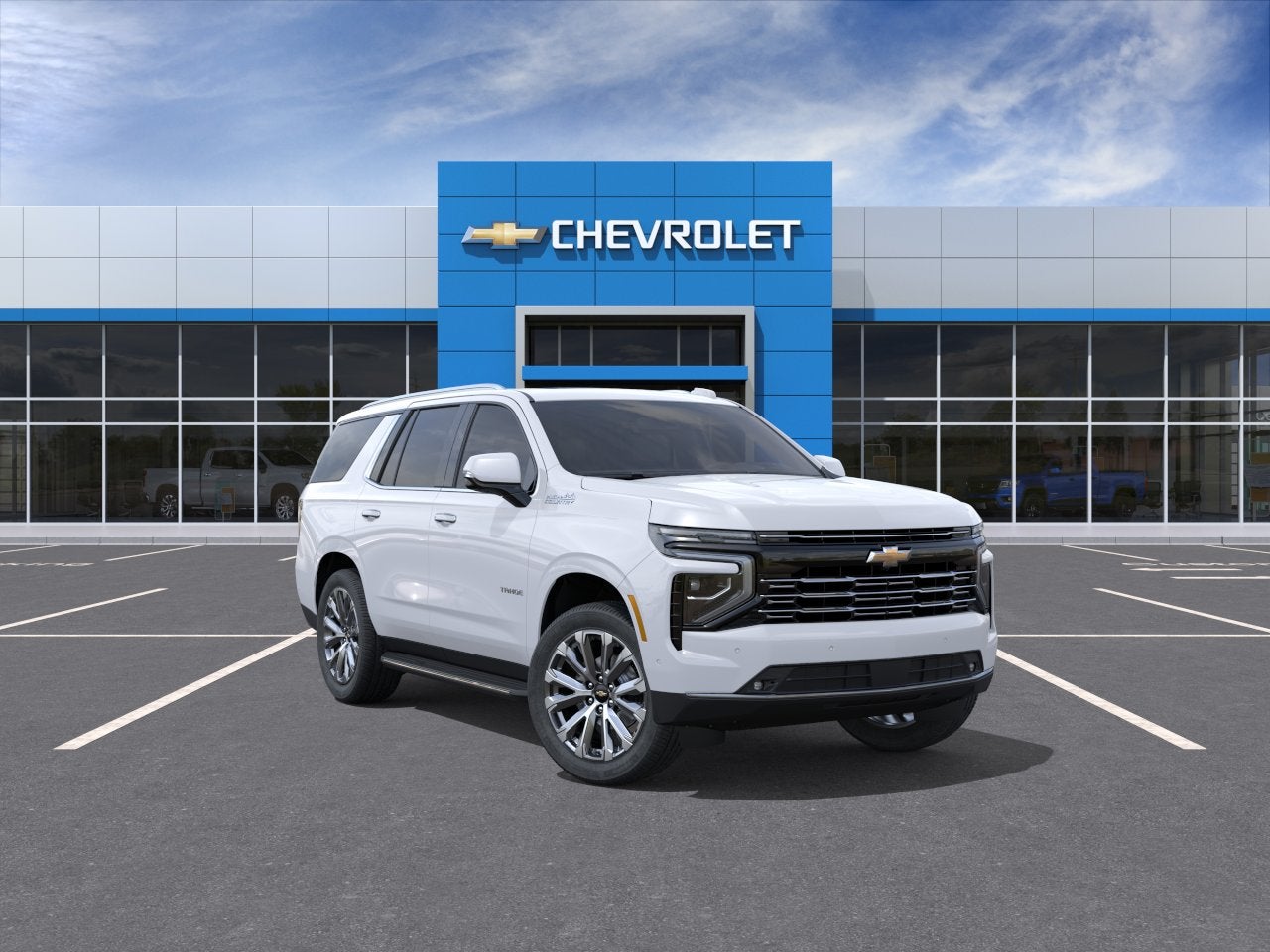 2026 Chevrolet Tahoe High Country in Polar White Tricoat — front three-quarter view