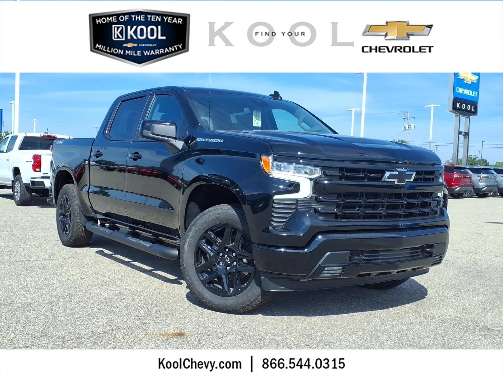 2026 Chevrolet Silverado 1500 RST in Black — front three-quarter view