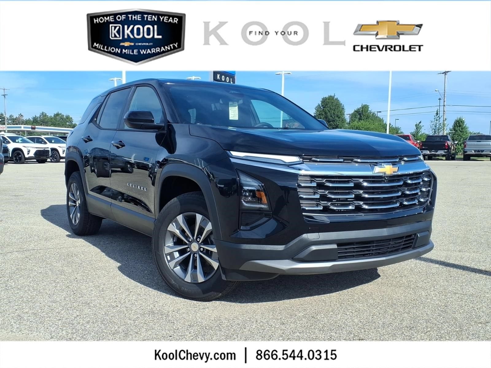 2027 Chevrolet Equinox FWD LT in Mosaic Black Metallic — front three-quarter view