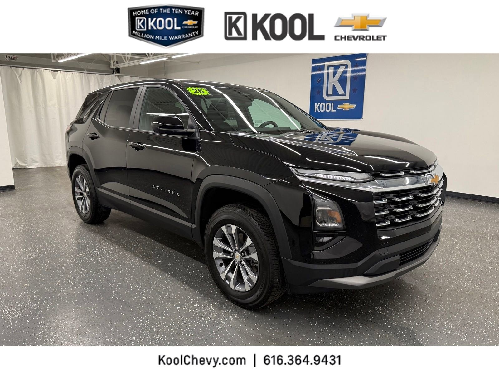 2026 Chevrolet Equinox LT in Mosaic Black Metallic — front three-quarter view