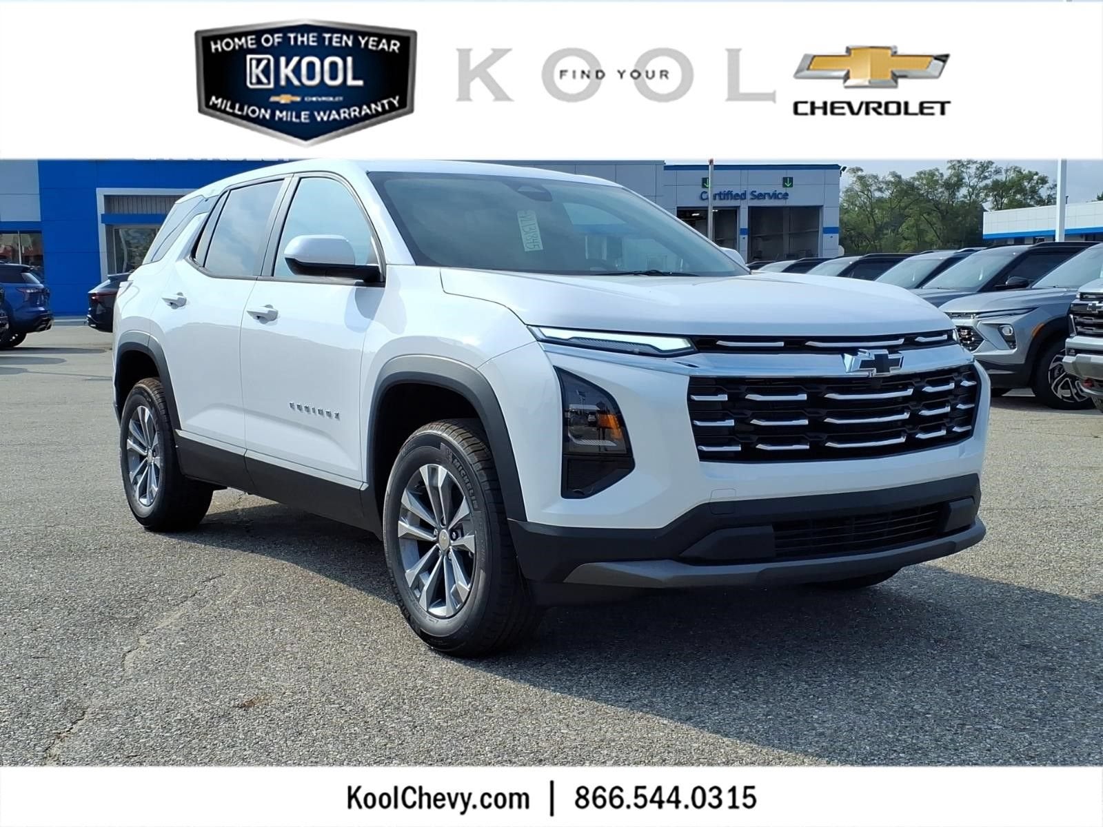 2027 Chevrolet Equinox LT in Summit White — front three-quarter view