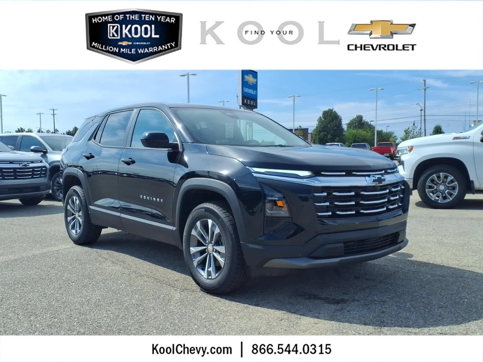 2027 Chevrolet Equinox LT in Mosaic Black Metallic — front three-quarter view