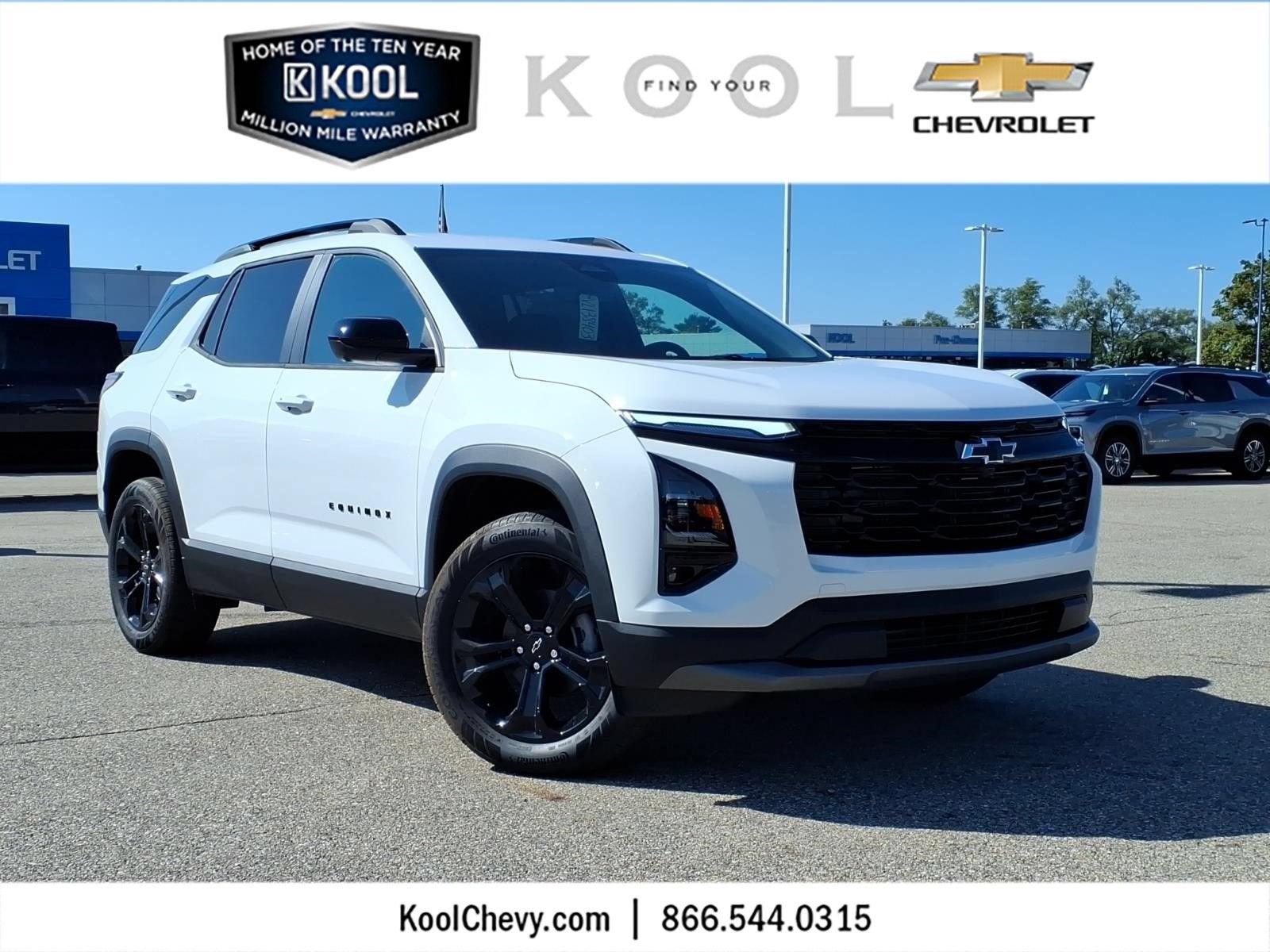 2027 Chevrolet Equinox LT in Summit White — front three-quarter view