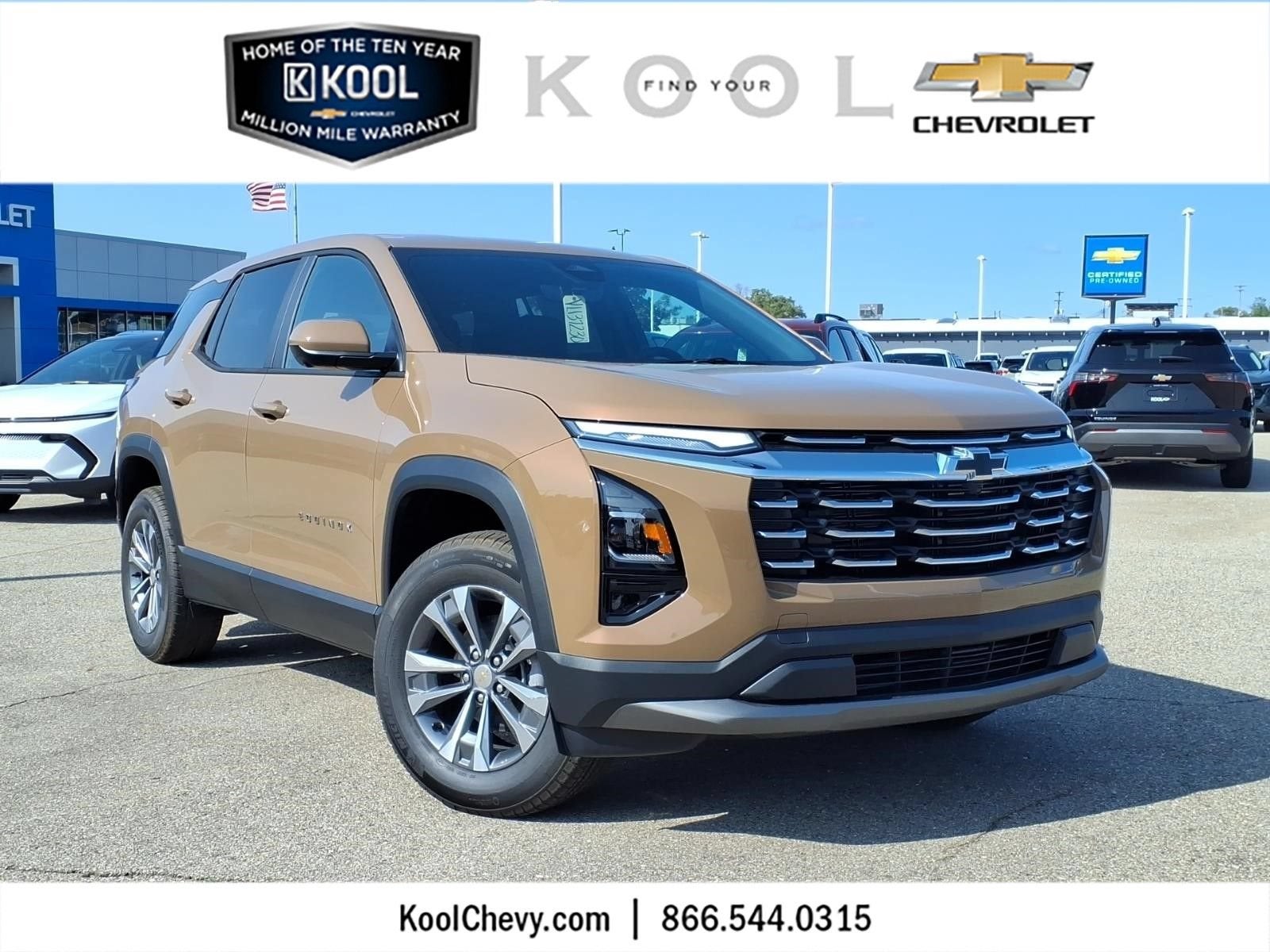 2027 Chevrolet Equinox LT in Autumn Harvest Metallic — front three-quarter view