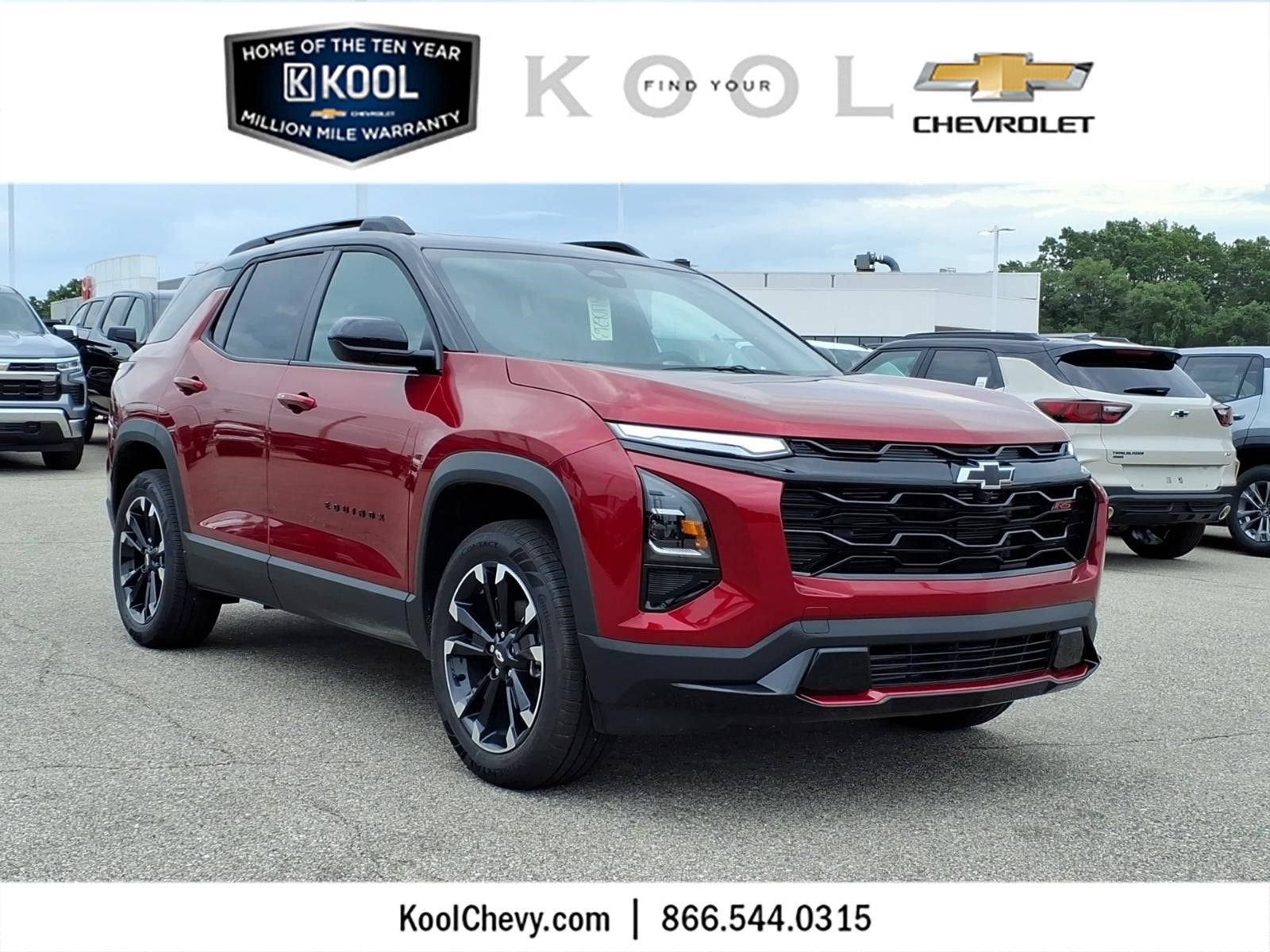 2027 Chevrolet Equinox AWD RS in Radiant Red Tintcoat — front three-quarter view