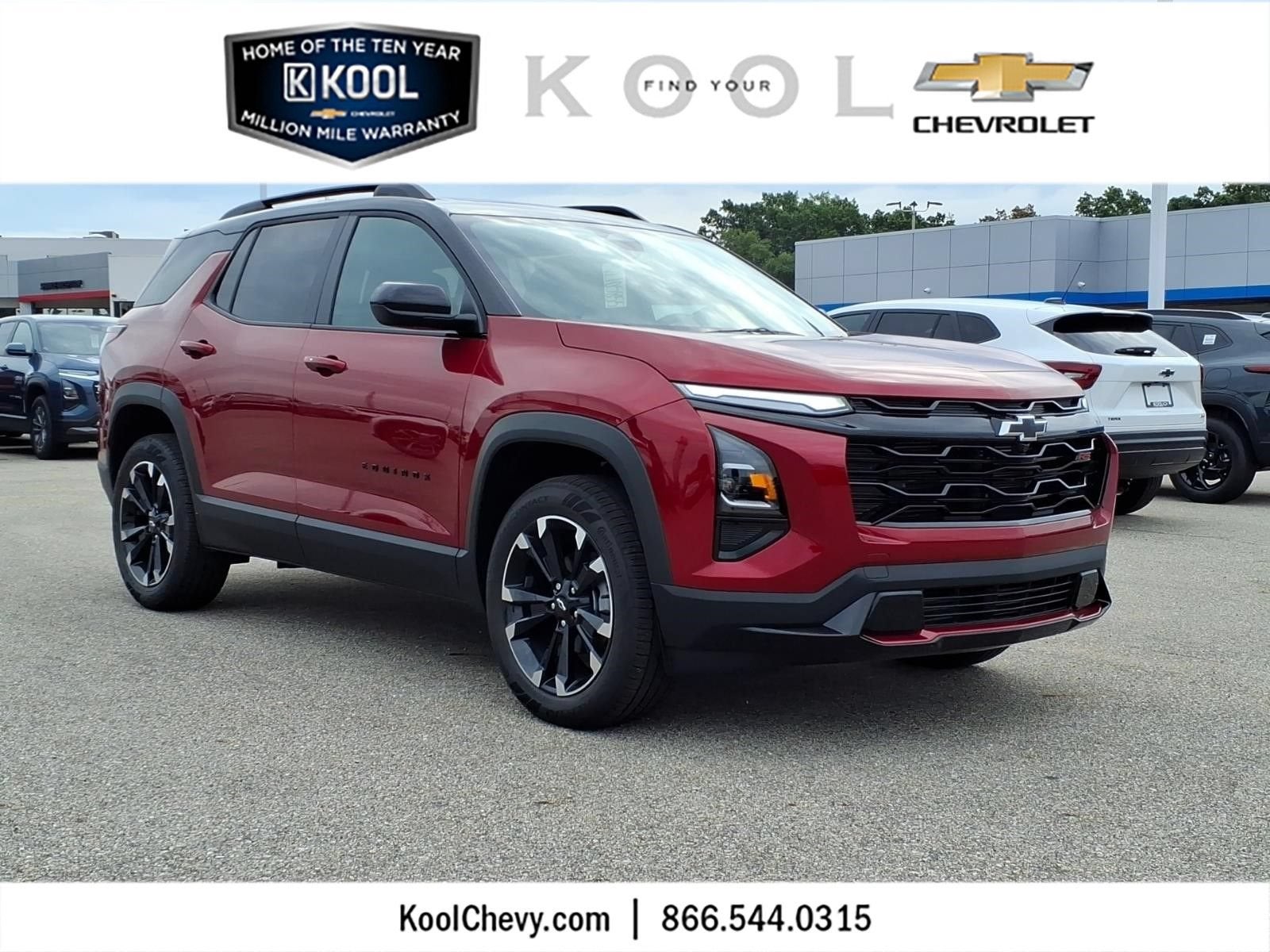 2027 Chevrolet Equinox AWD RS in Radiant Red Tintcoat — front three-quarter view