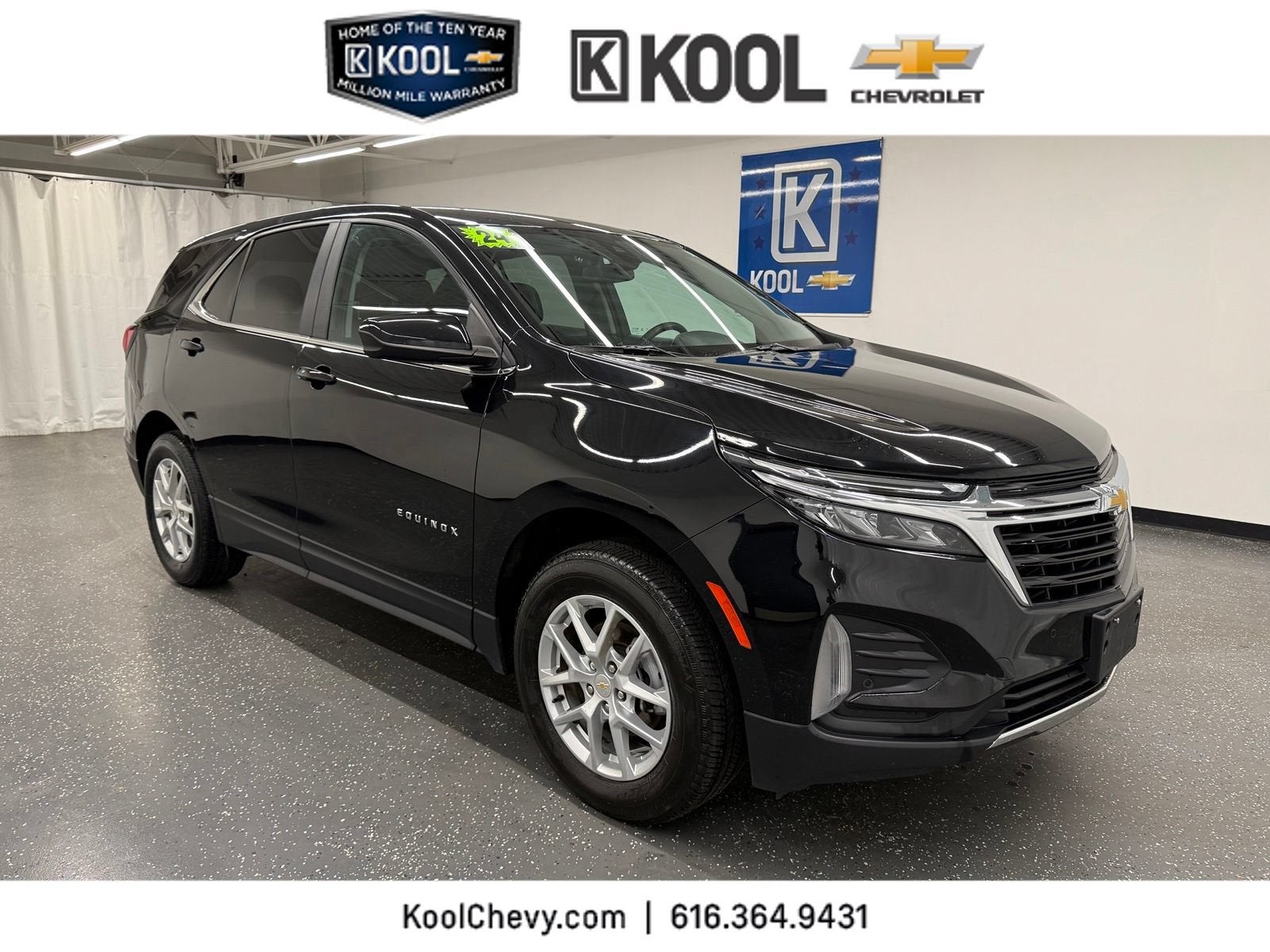 2024 Chevrolet Equinox LT in Mosaic Black Metallic — front three-quarter view
