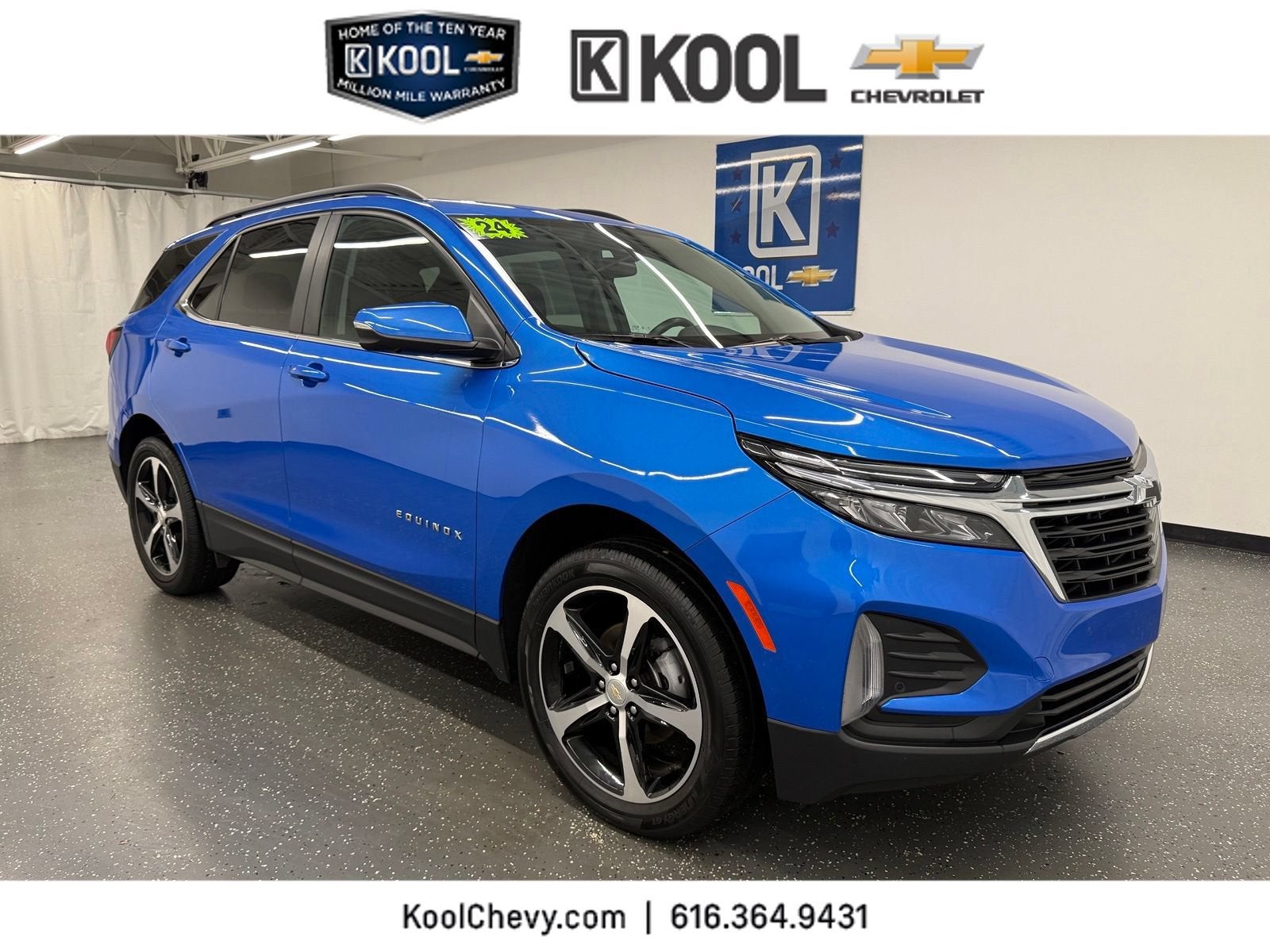 2024 Chevrolet Equinox LT in Riptide Blue Metallic — front three-quarter view