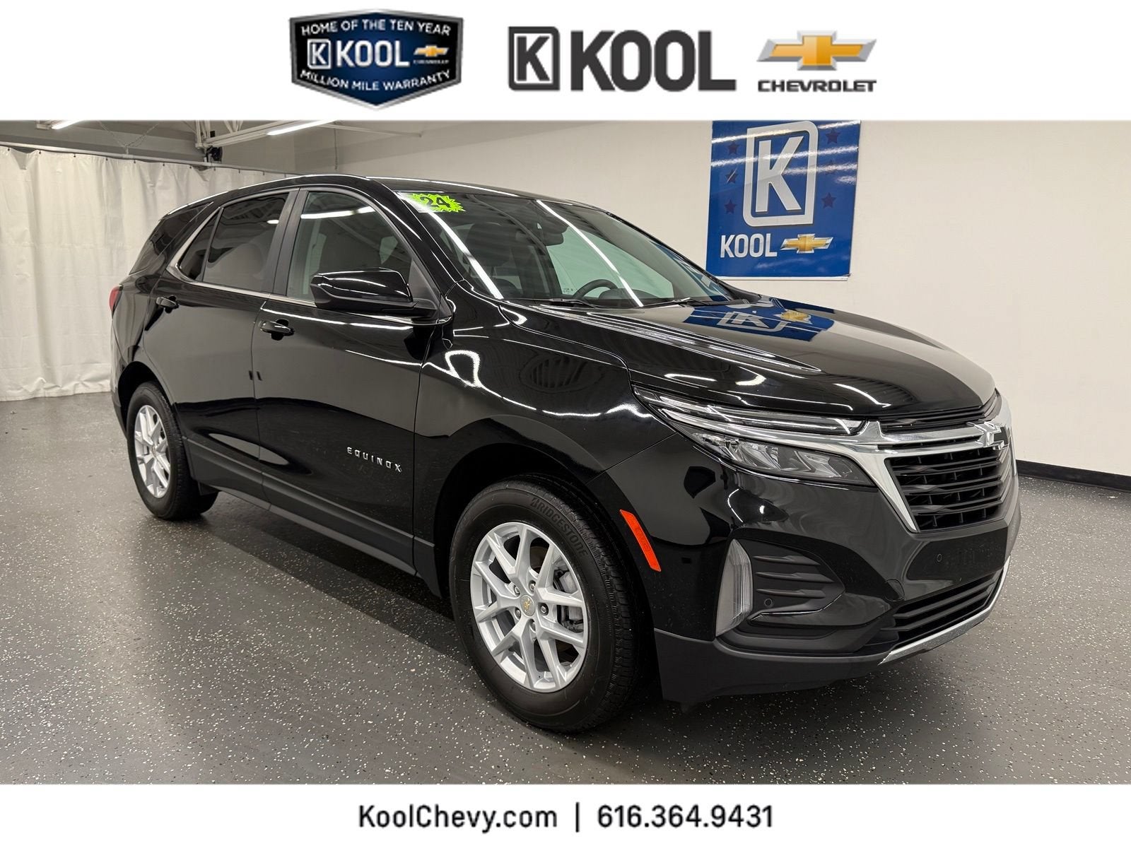 2024 Chevrolet Equinox LT in Mosaic Black Metallic — front three-quarter view
