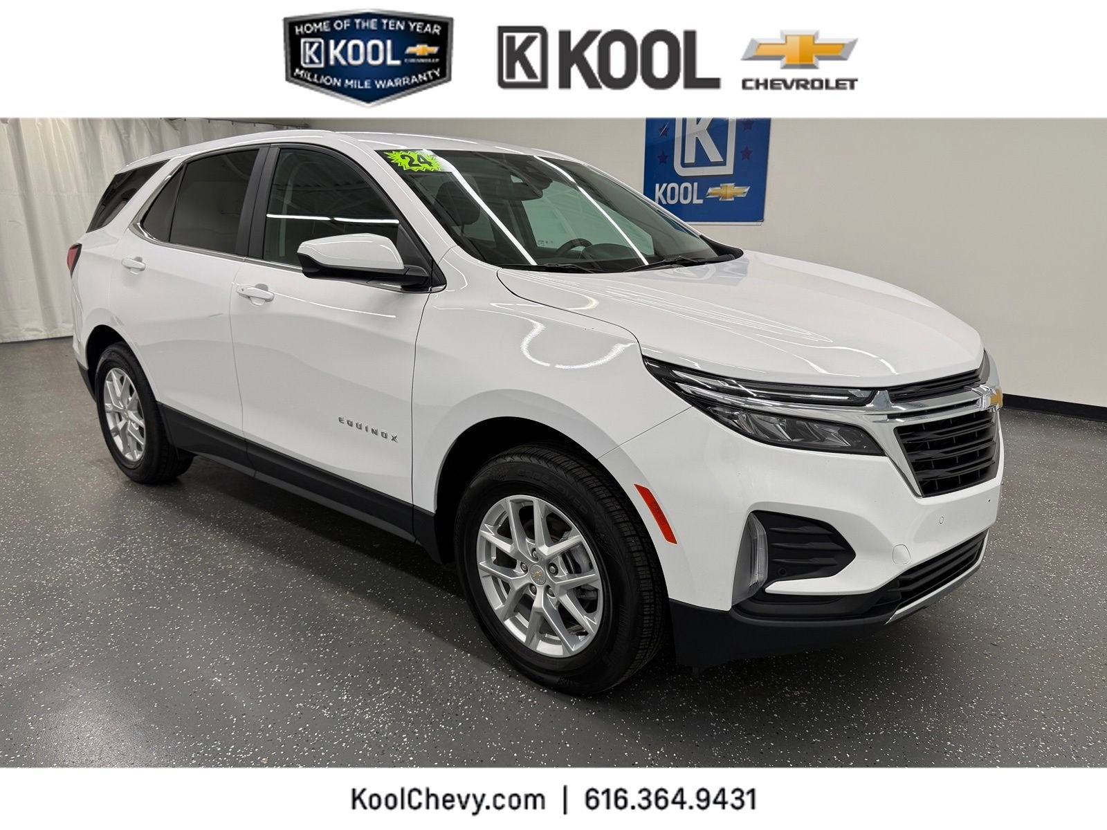 2024 Chevrolet Equinox LT in Summit White — front three-quarter view