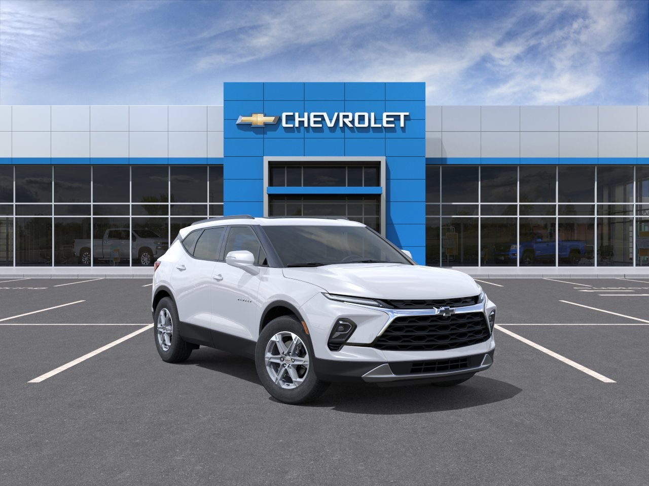 2026 Chevrolet Blazer 3LT in Summit White — front three-quarter view