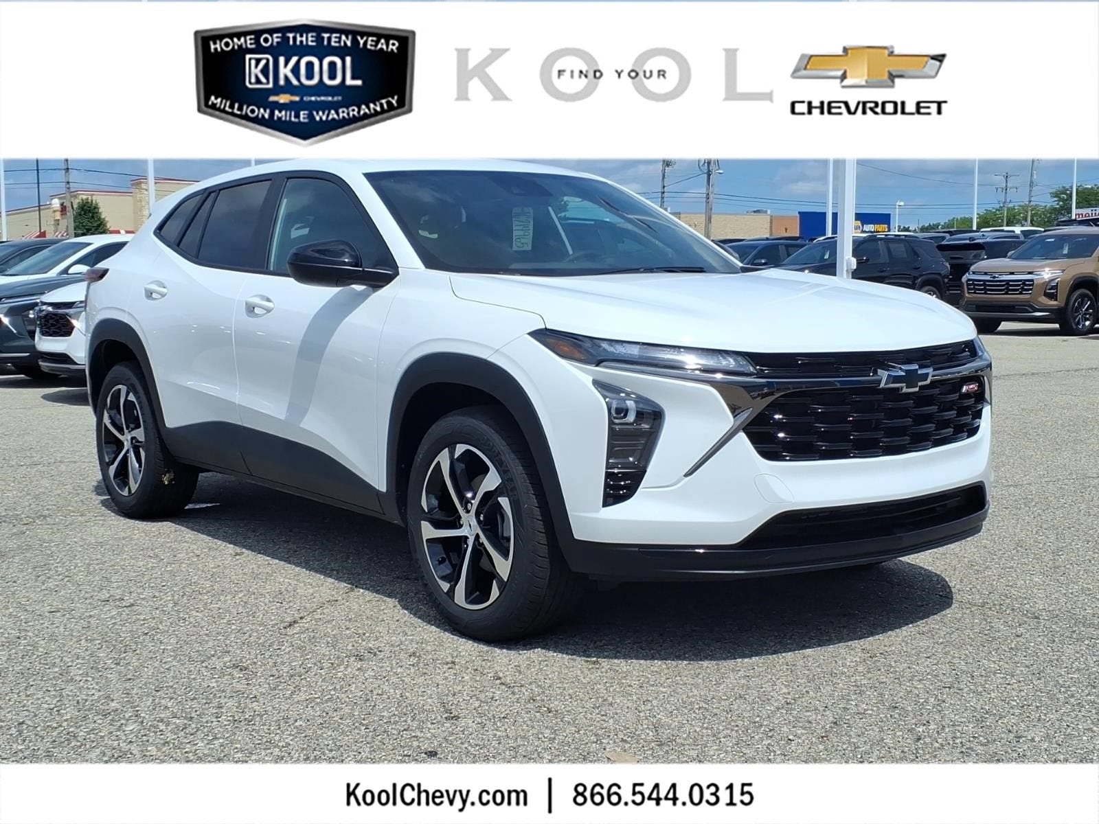 2026 Chevrolet Trax 1RS in Summit White — front three-quarter view