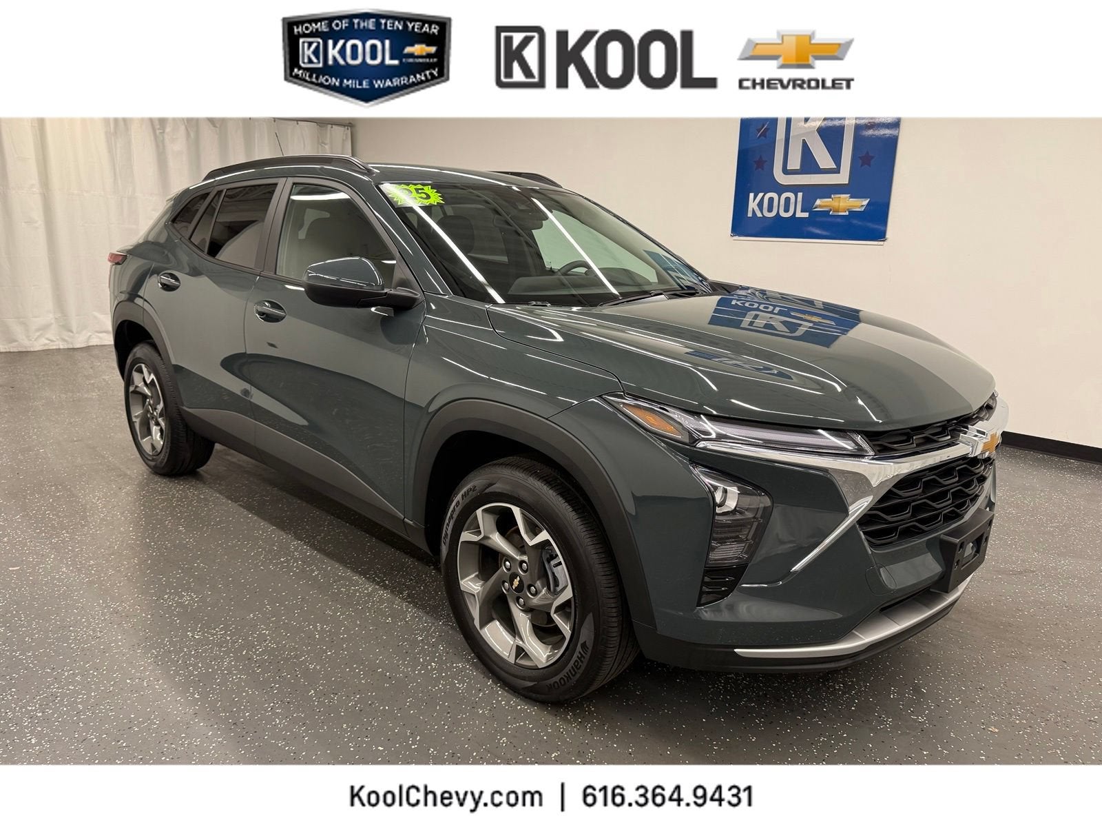 2025 Chevrolet Trax LT in Cypress Gray — front three-quarter view