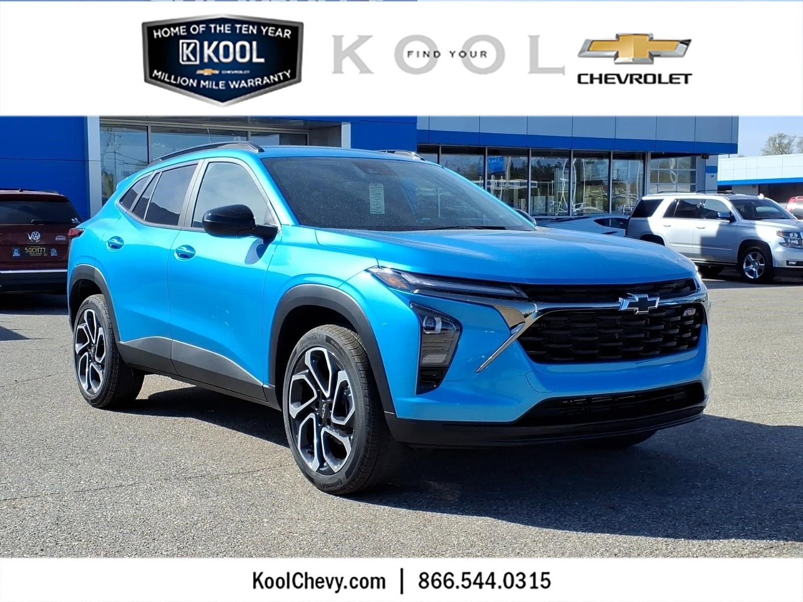 2026 Chevrolet Trax 2RS in Marina Blue Metallic — front three-quarter view