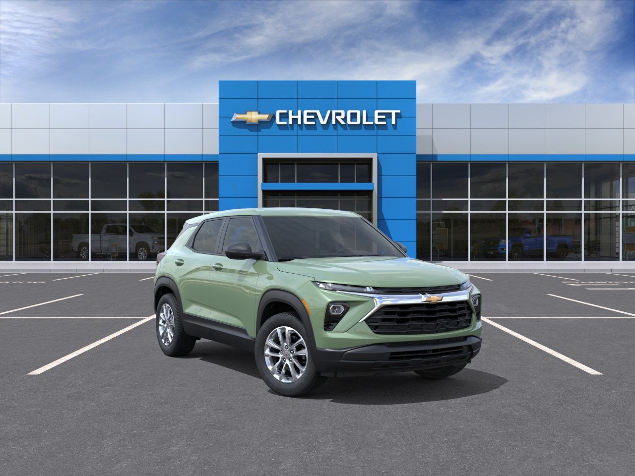 2026 Chevrolet Trailblazer LS in Cacti Green — front three-quarter view