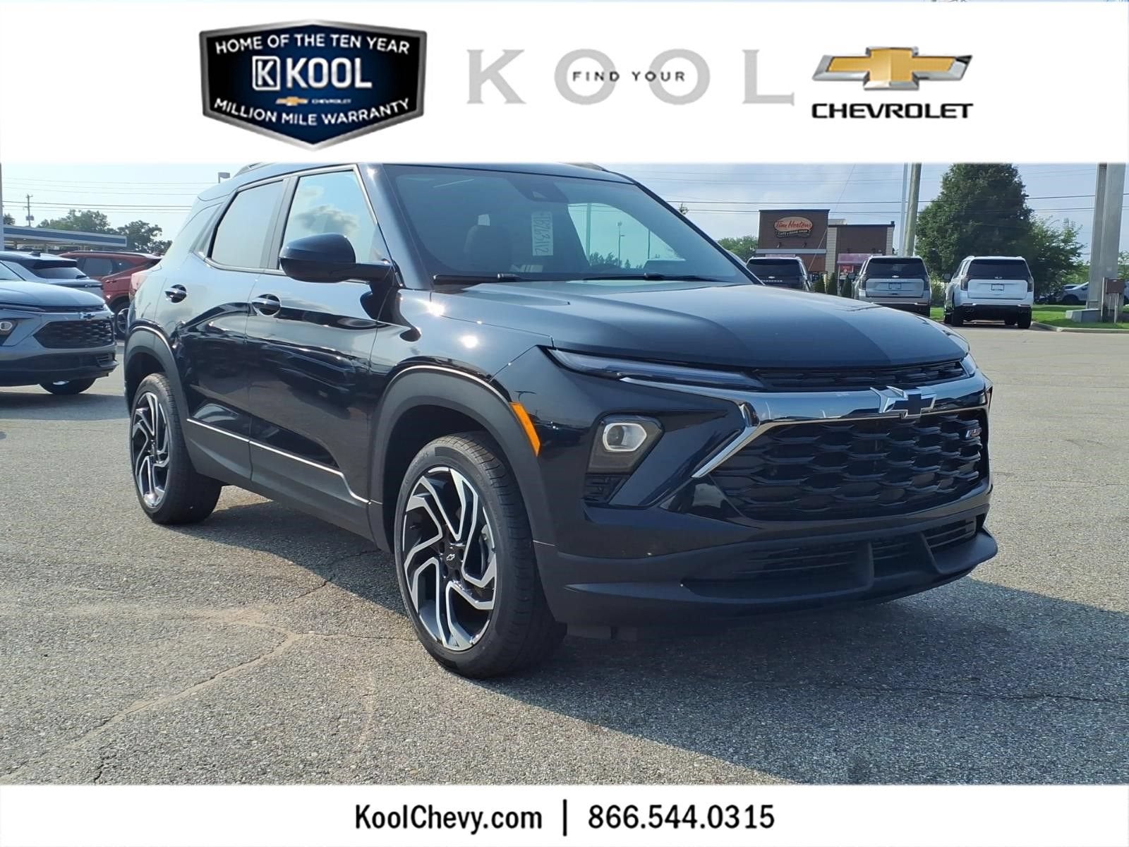 2026 Chevrolet Trailblazer RS in Mosaic Black Metallic — front three-quarter view