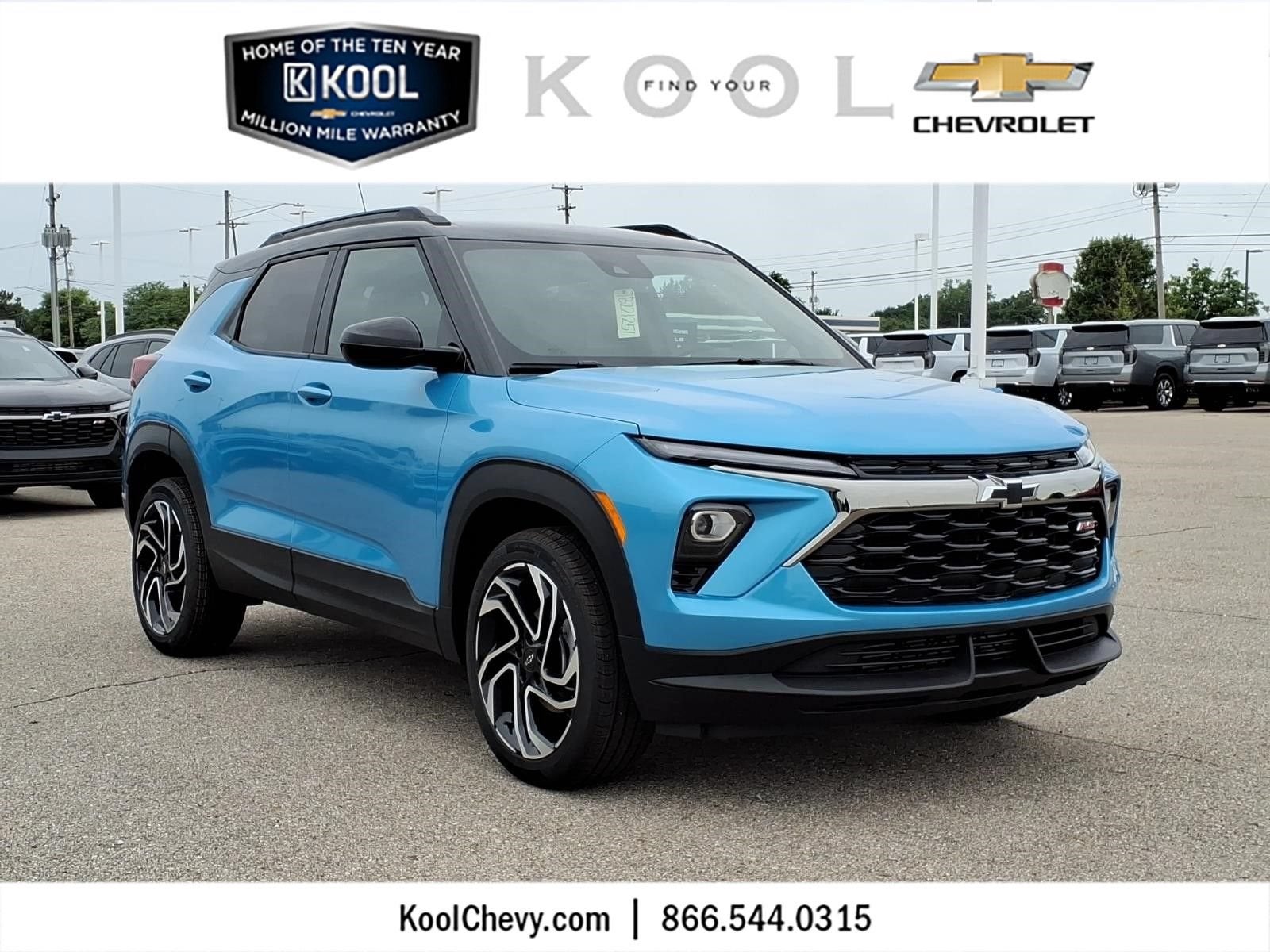2026 Chevrolet Trailblazer RS in Marina Blue Metallic — front three-quarter view