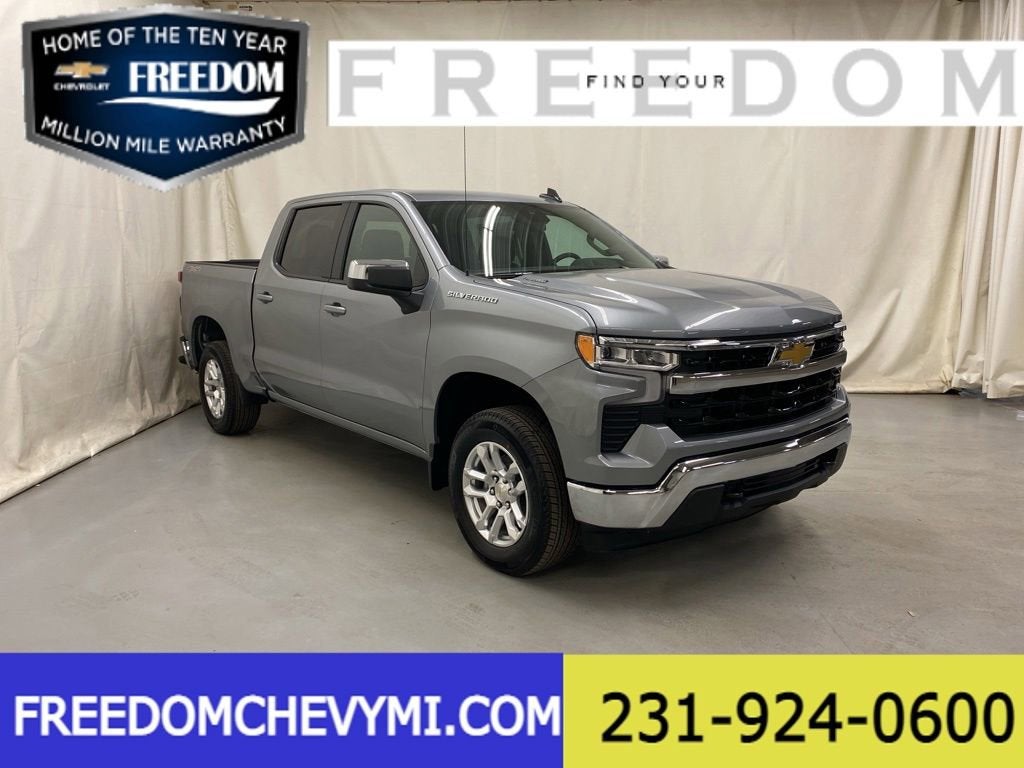 2026 Chevrolet Silverado 1500 LT (2FL) in Sterling Gray Metallic — front three-quarter view