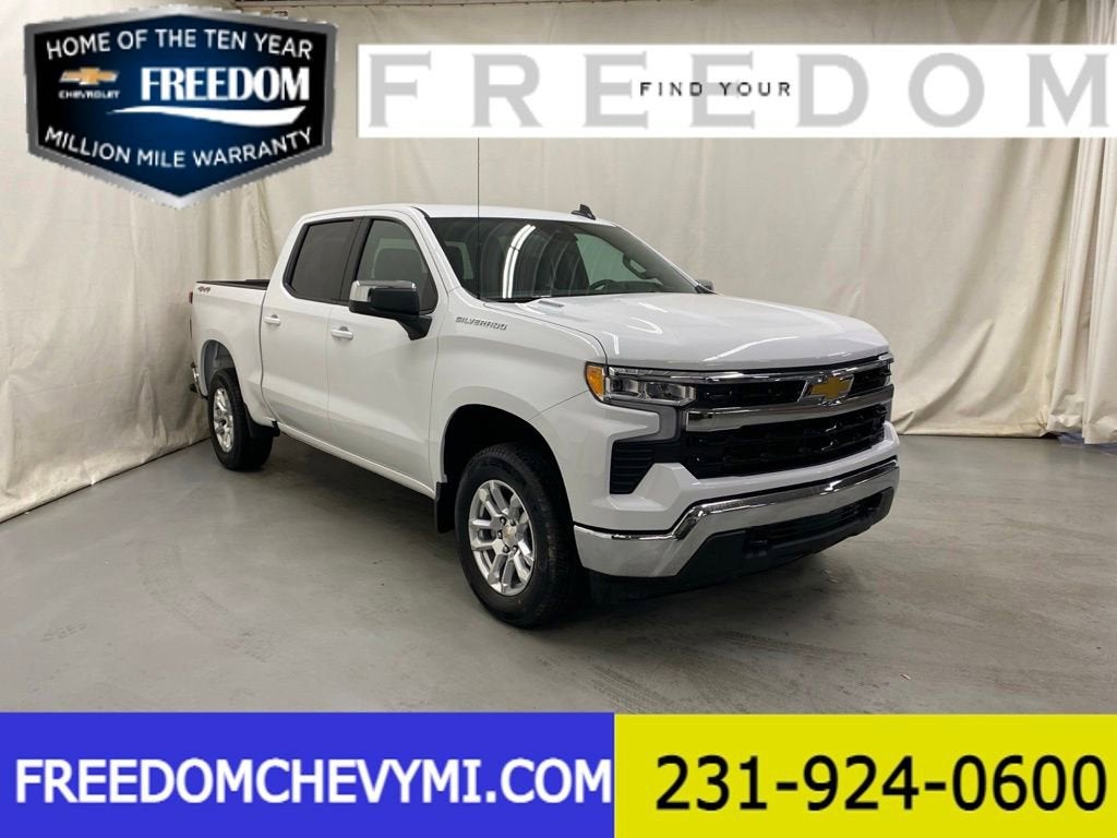 2026 Chevrolet Silverado 1500 LT (2FL) in Summit White — front three-quarter view