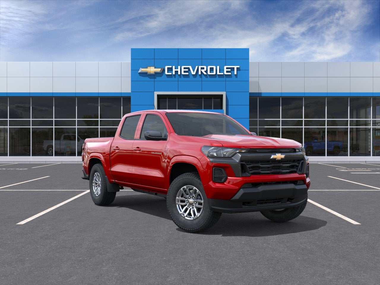 2026 Chevrolet Colorado LT in Radiant Red Tintcoat — front three-quarter view