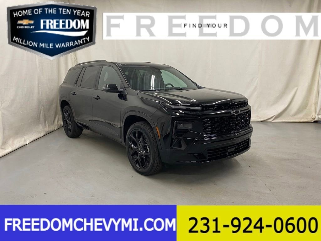 2026 Chevrolet Traverse RS in Mosaic Black Metallic — front three-quarter view