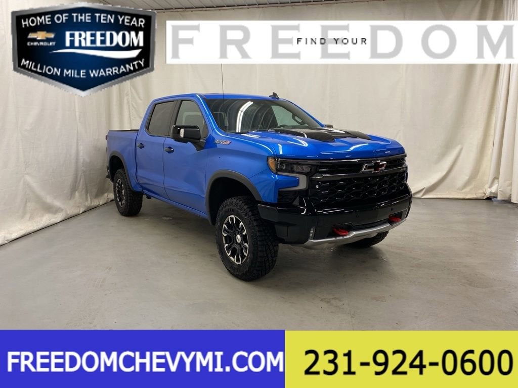 2025 Chevrolet Silverado 1500 ZR2 in Riptide Blue Metallic — front three-quarter view