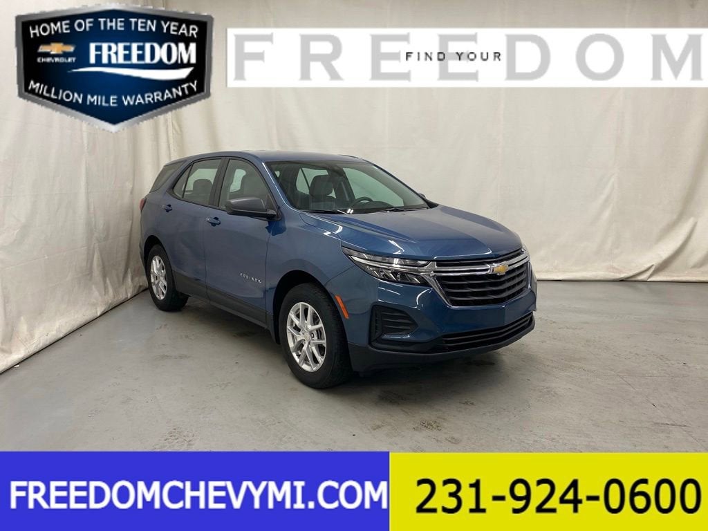 2024 Chevrolet Equinox LS in Lakeshore Blue Metallic — front three-quarter view