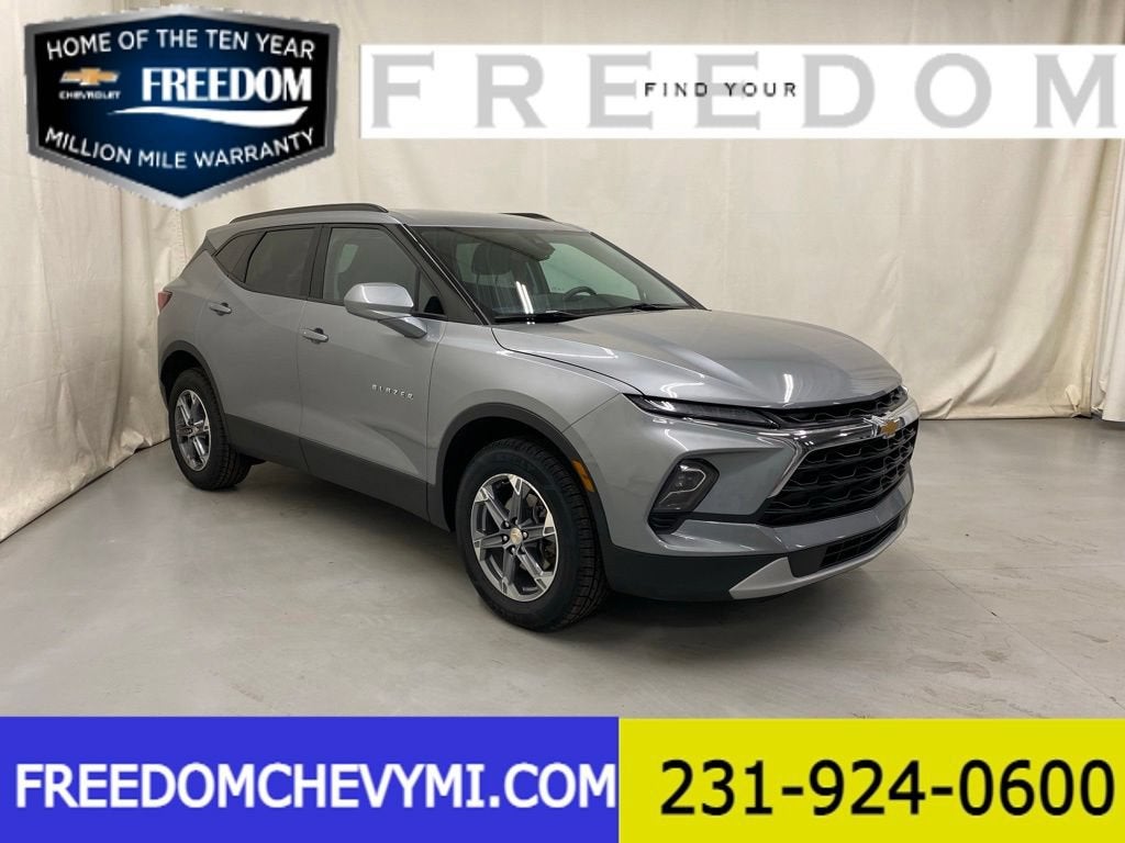 2023 Chevrolet Blazer 2LT in Sterling Gray Metallic — front three-quarter view