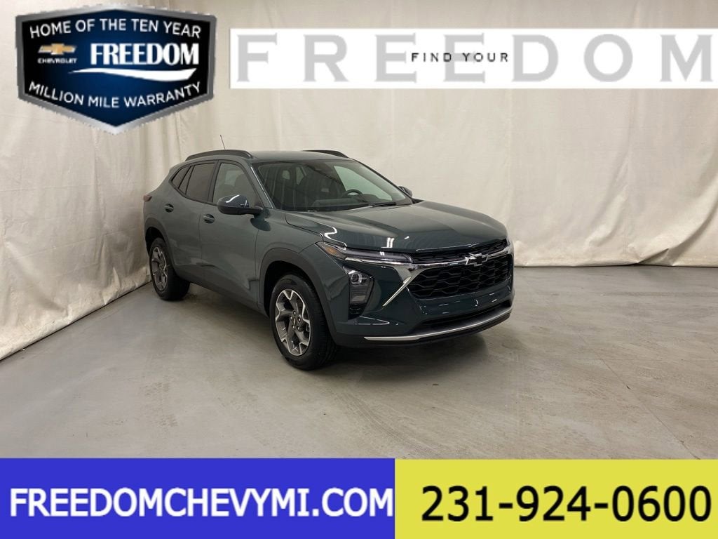 2026 Chevrolet Trax LT in Cypress Gray — front three-quarter view