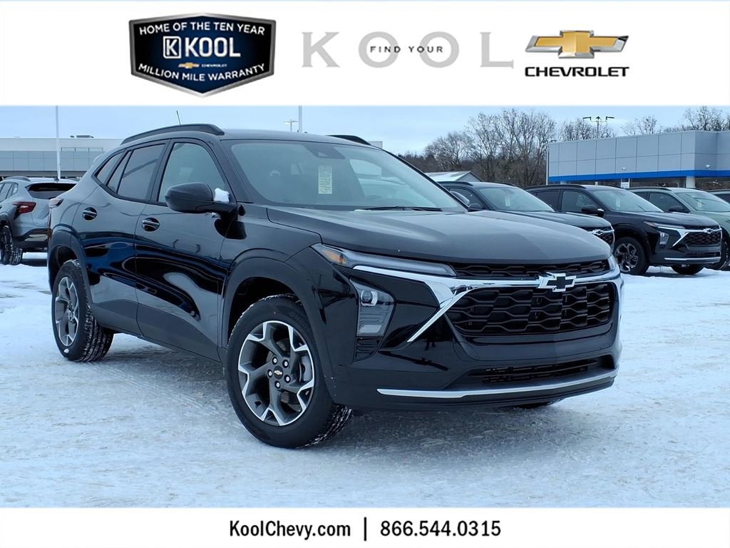 2026 Chevrolet Trax LT in Mosaic Black Metallic — front three-quarter view