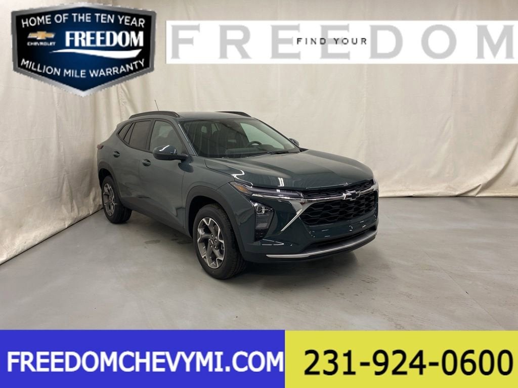 2026 Chevrolet Trax LT in Cypress Gray — front three-quarter view