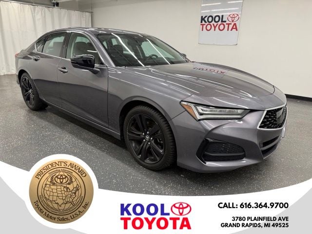 2021 Acura TLX Technology Package SH-AWD in Majestic Black Pearl — front three-quarter view