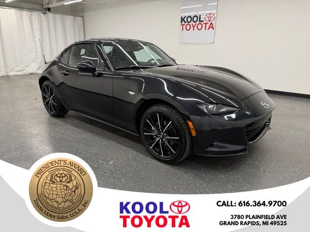 2026 Mazda Mazda MX-5 Miata RF Grand Touring in Jet Black Mica — front three-quarter view