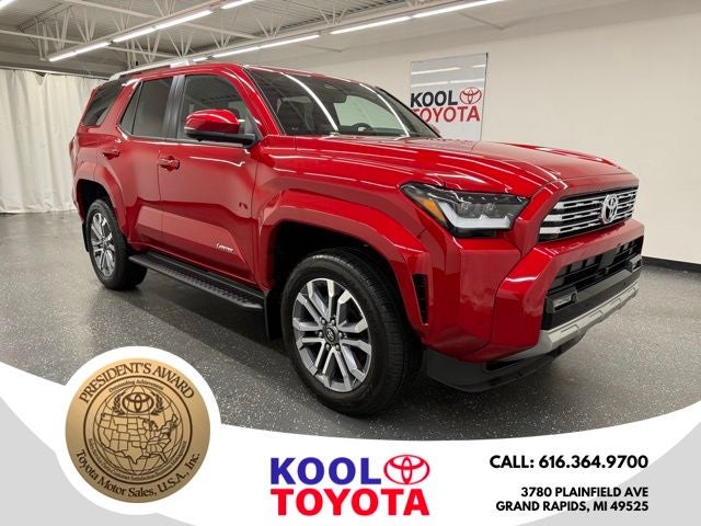 2025 Toyota 4Runner Limited in Supersonic Red — front three-quarter view